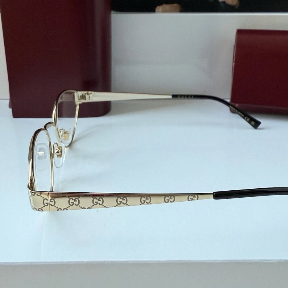 NWT Gucci GG1853o-001 Gold 54mm Eyeglasses - Picture 3 of 5
